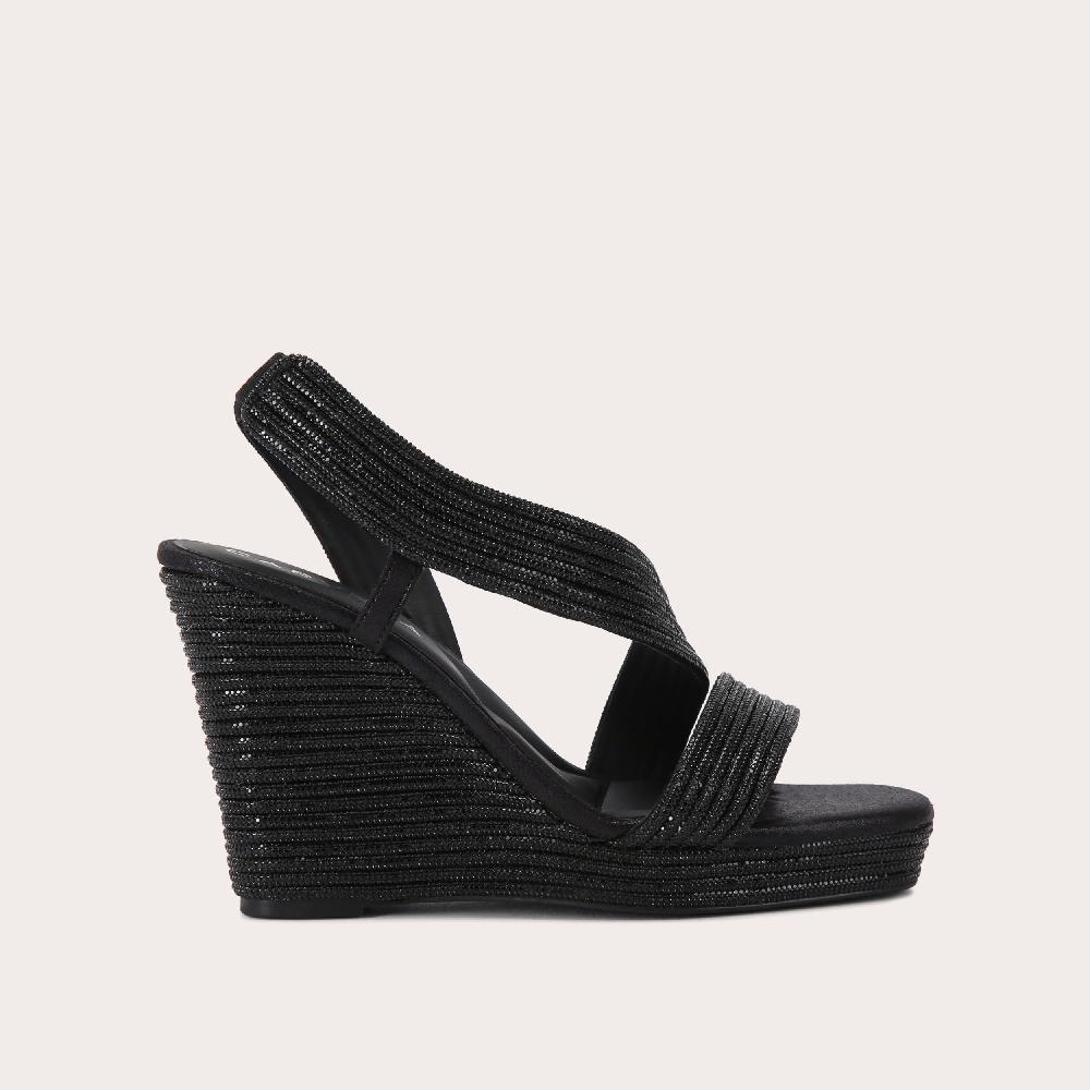 carvela GALA WEDGE JEWEL 110 Black Crystal Wedge Heel by CARVELA