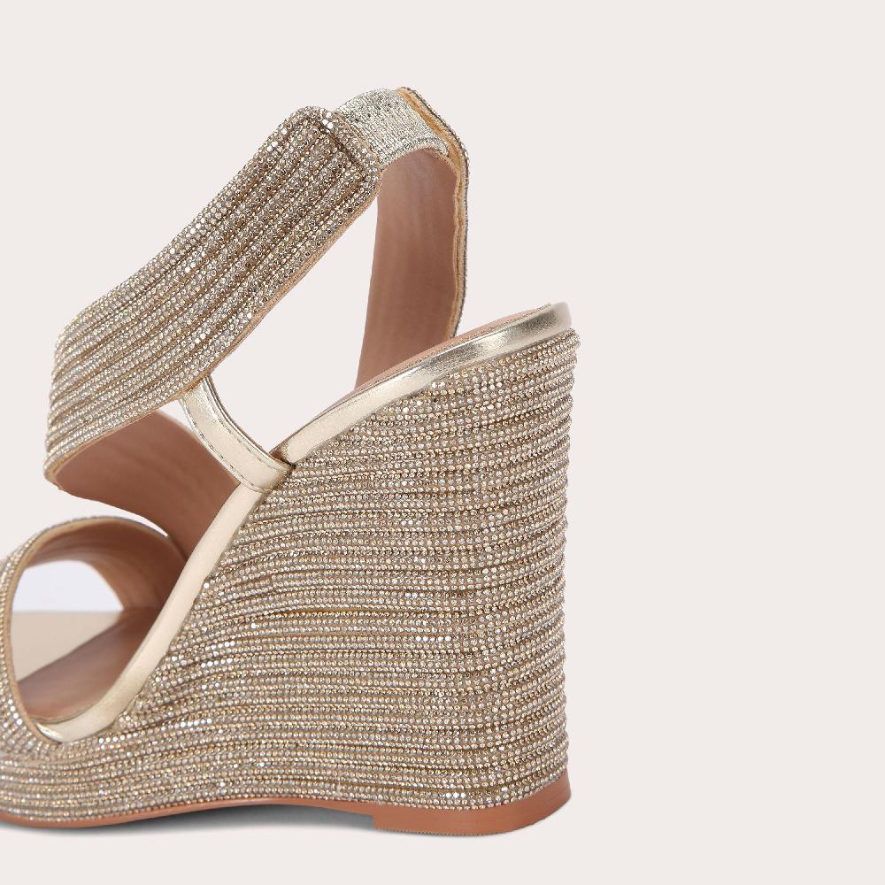 Carvela GALA WEDGE JEWEL 110 Gold Crystal Wedge Heel By CARVELA