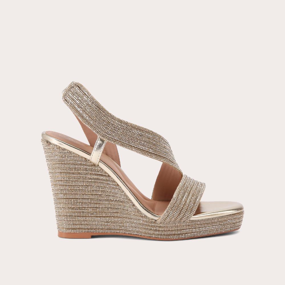 carvela GALA WEDGE JEWEL 110 Gold Crystal Wedge Heel by CARVELA