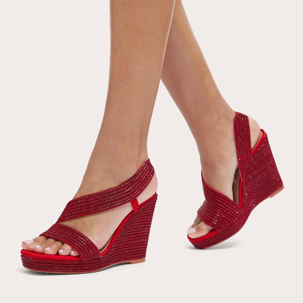 Carvela GALA WEDGE JEWEL 110 Red Crystal Heel By CARVELA