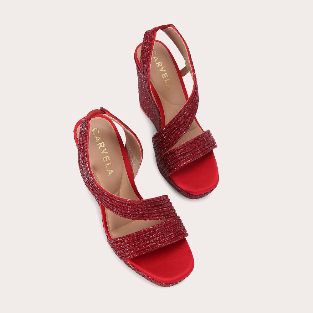 Carvela GALA WEDGE JEWEL 110 Red Crystal Heel By CARVELA