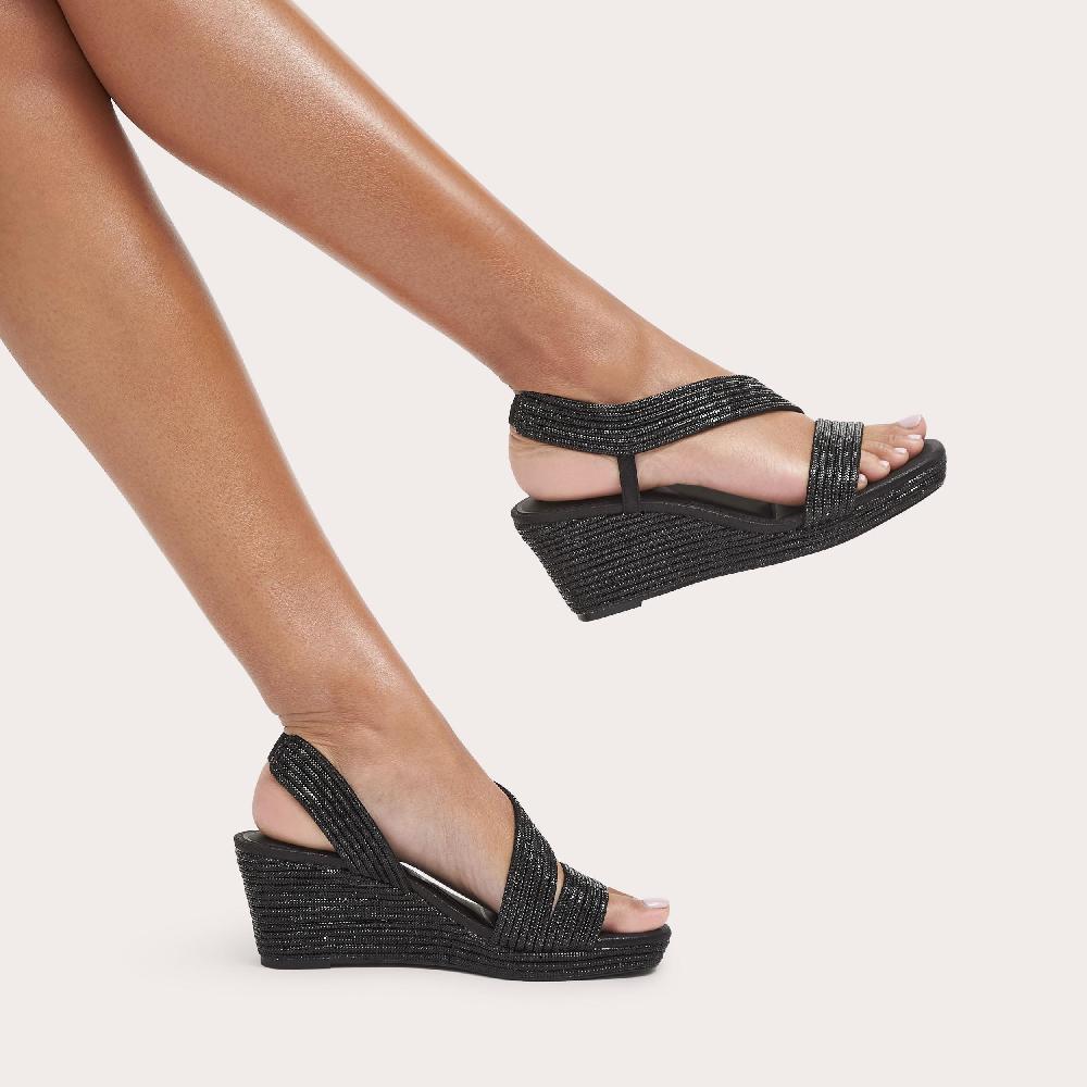 Carvela GALA WEDGE JEWEL 70 Black Wedge Heel By CARVELA