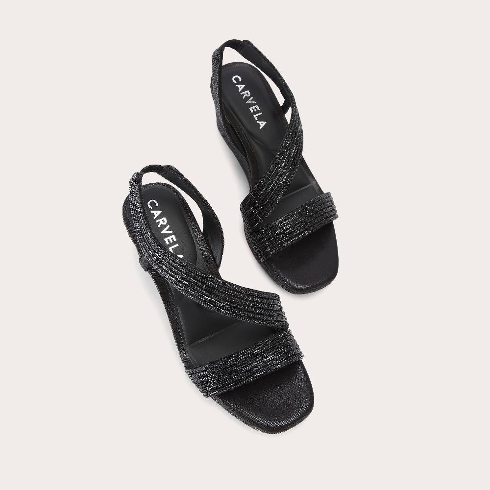 Carvela GALA WEDGE JEWEL 70 Black Wedge Heel By CARVELA
