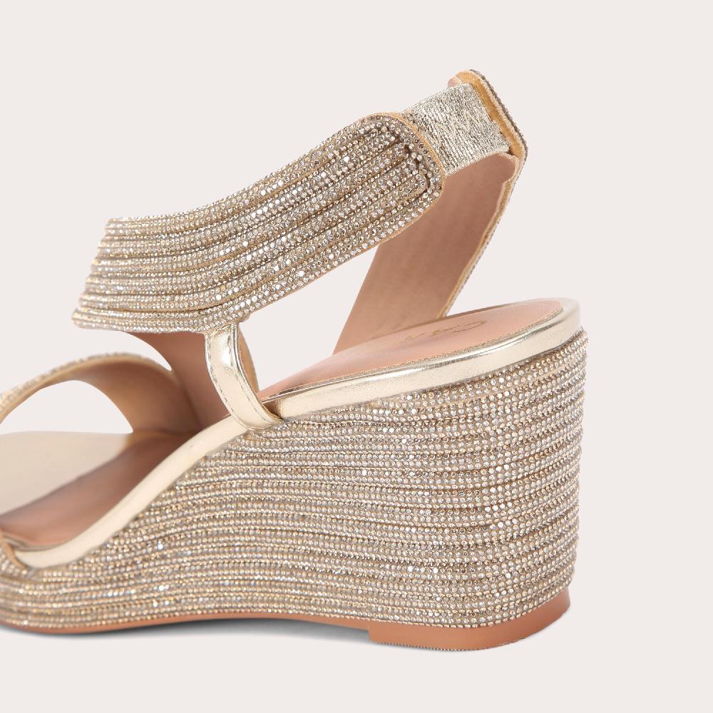 Carvela GALA WEDGE JEWEL 70 Gold Crystal Wedge Heel By CARVELA