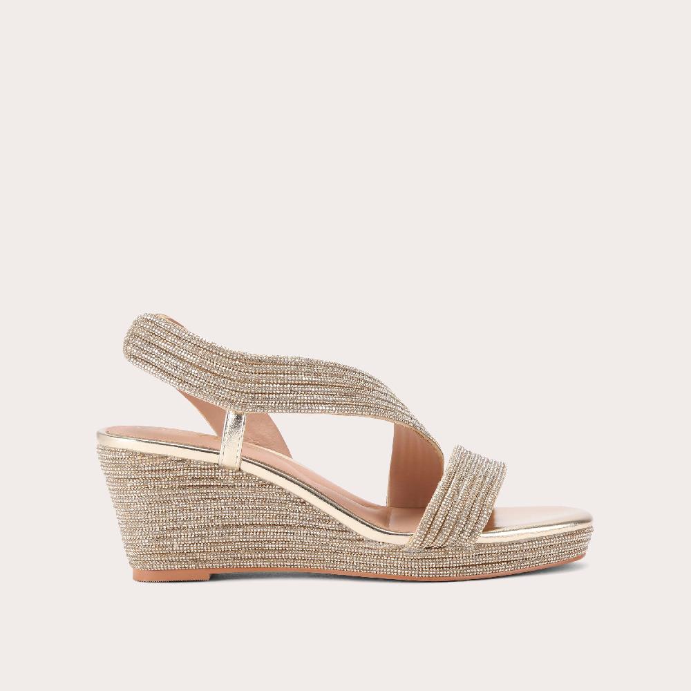carvela GALA WEDGE JEWEL 70 Gold Crystal Wedge Heel by CARVELA