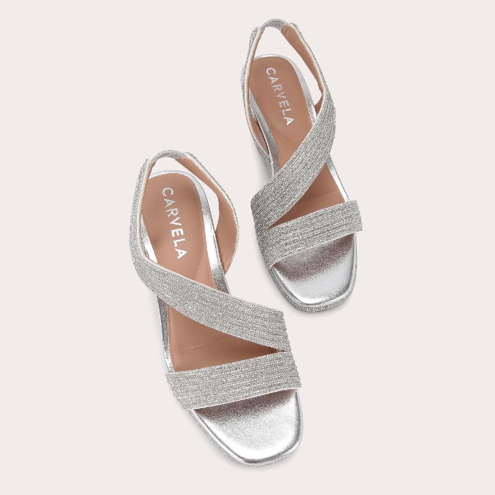 Carvela GALA WEDGE JEWEL 70 Silver Crystal Wedge Heel By CARVELA