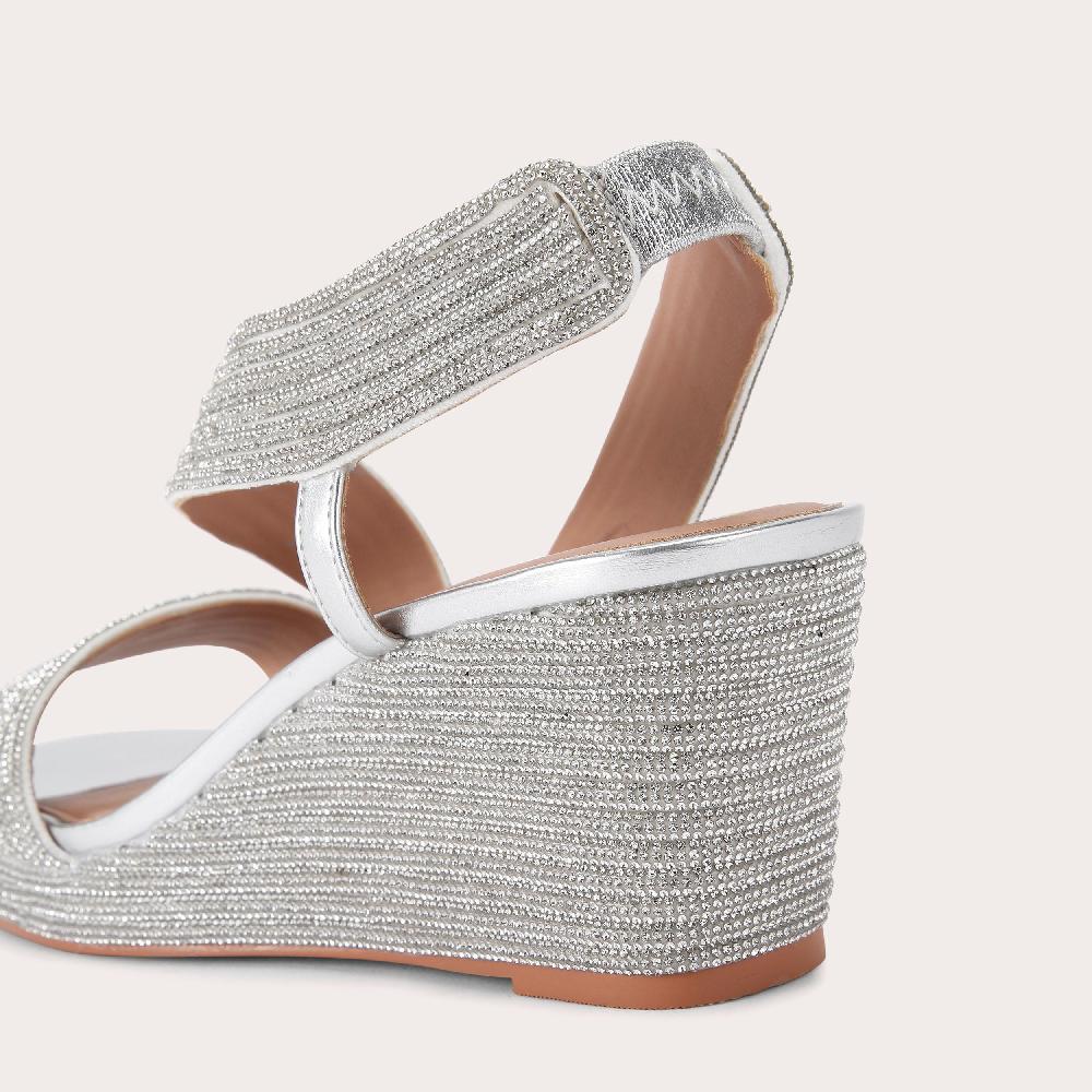 Carvela GALA WEDGE JEWEL 70 Silver Crystal Wedge Heel By CARVELA