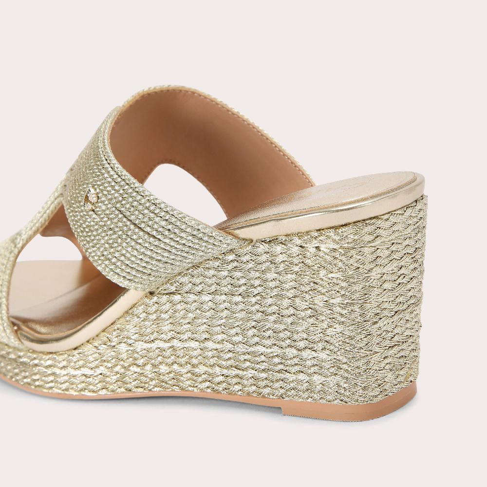 Carvela GALA WEDGE MULE 70 Gold Rope Wedge Heels By CARVELA