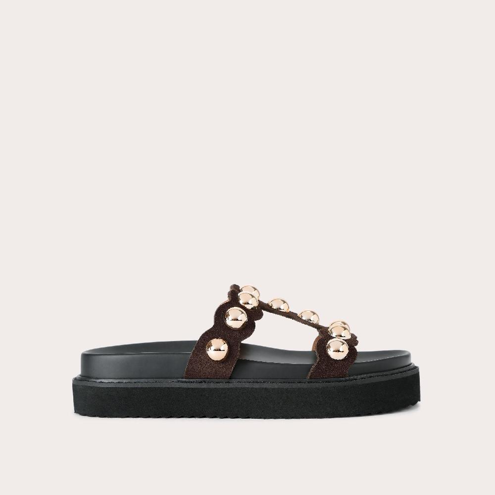carvela GIANNA SANDAL Brown Suede Slip On Sandal by CARVELA