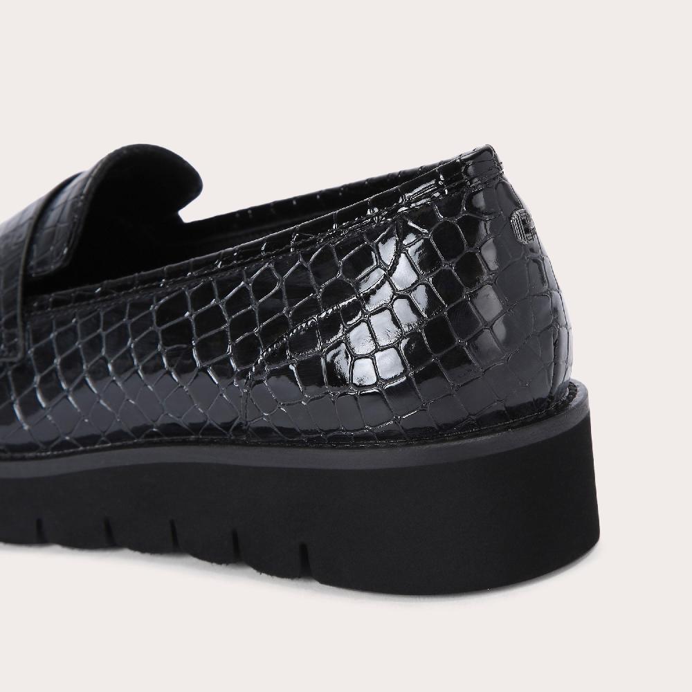 Carvela GRANGE Black Croc Embossed Slip On Shoes By CARVELA