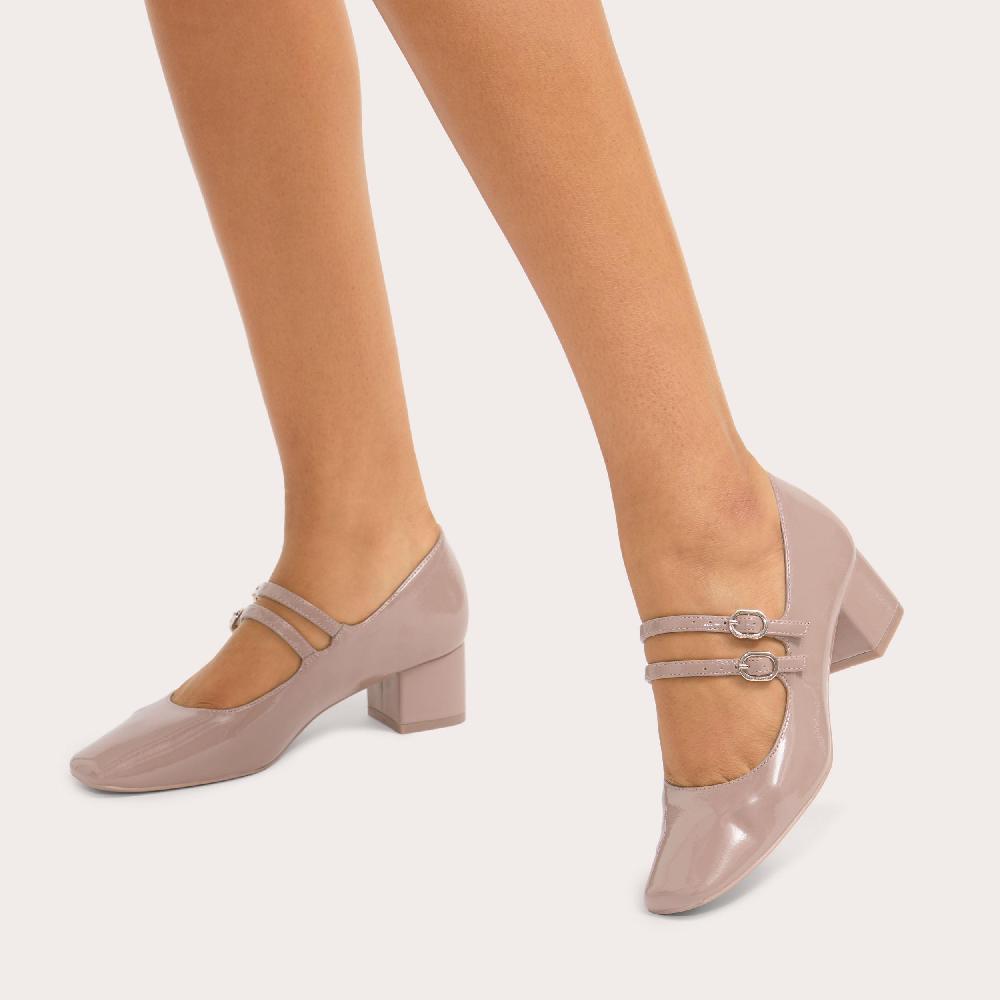 Carvela HARP Taupe Patent Mary Jane Heel By CARVELA