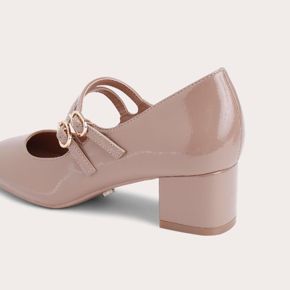 Carvela HARP Taupe Patent Mary Jane Heel By CARVELA