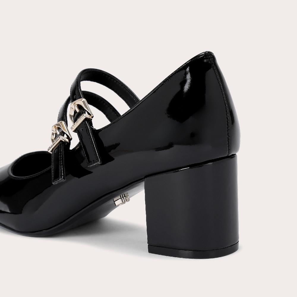Carvela HARPER Black Patent Block Heel Court By CARVELA