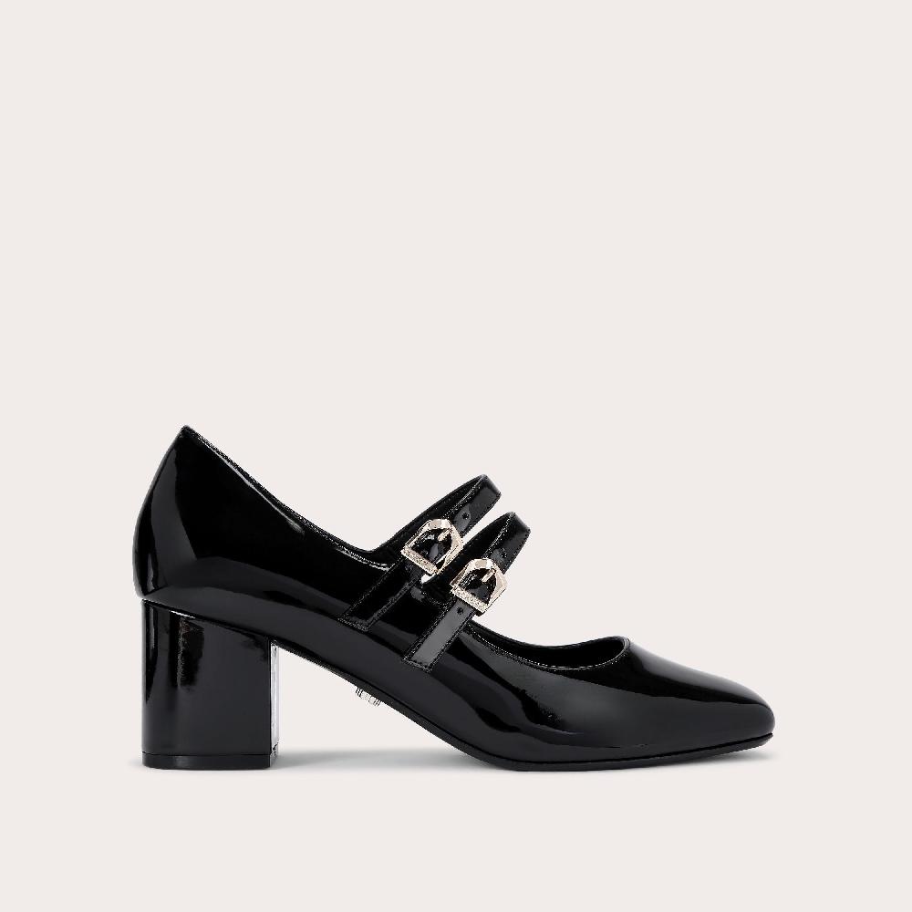 carvela HARPER Black Patent Block Heel Court by CARVELA