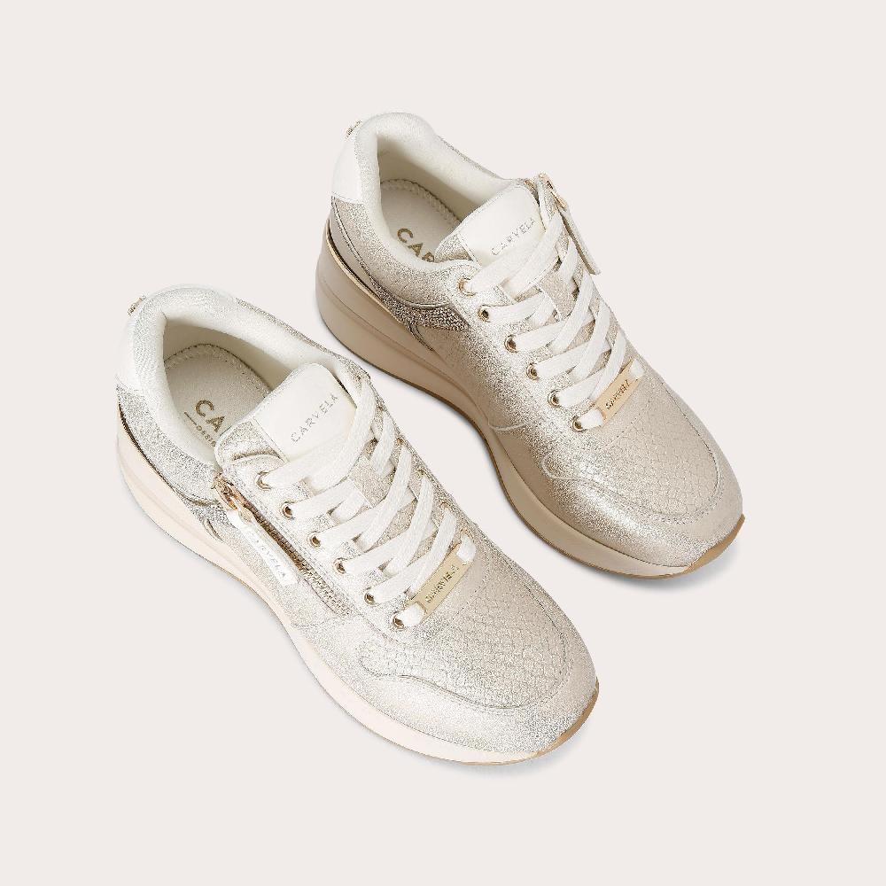 Carvela HIGH RISE Gold Snake High Heel Sneaker By CARVELA