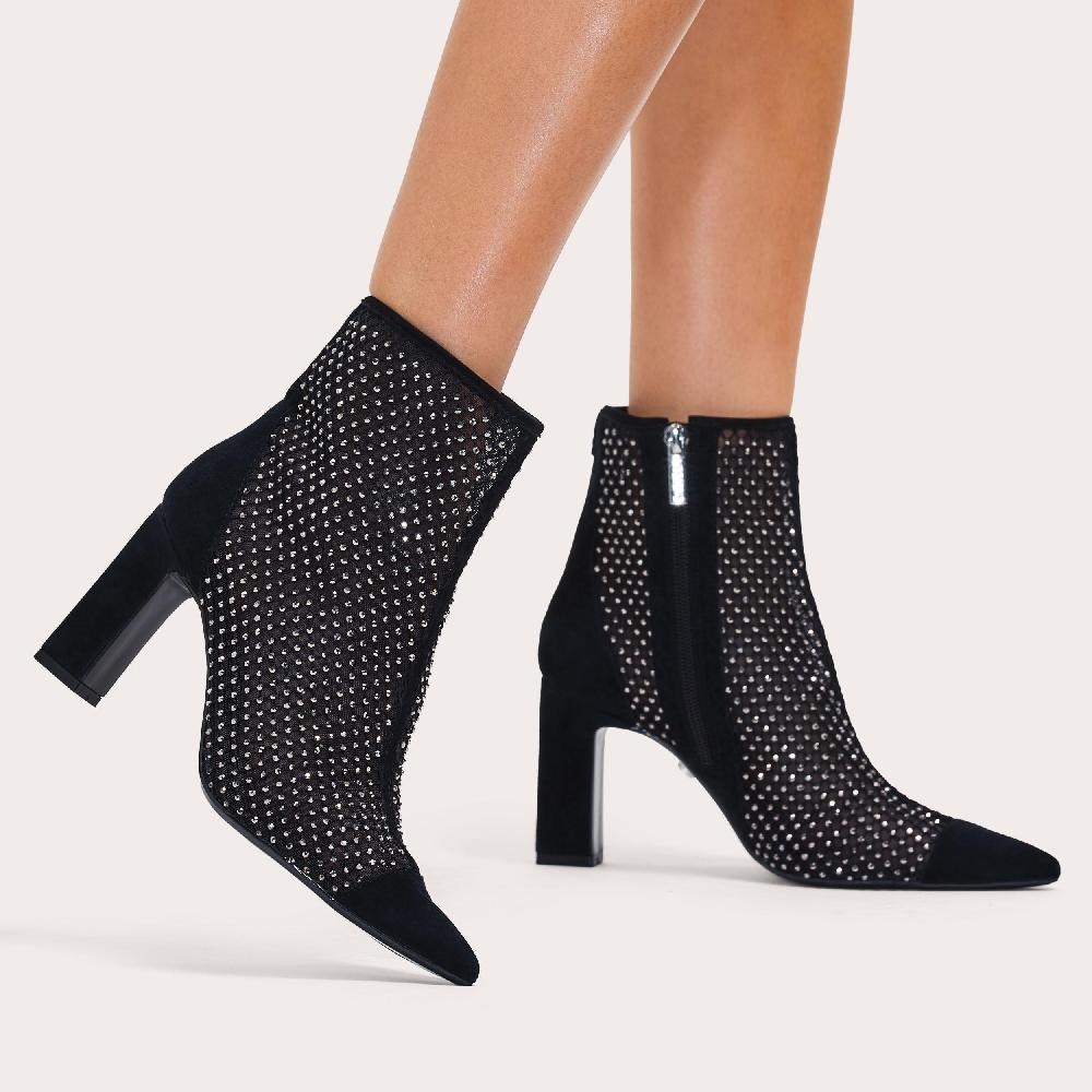 Carvela HOTSOX ANKLE POINT Black Crystal Ankle Boot By CARVELA