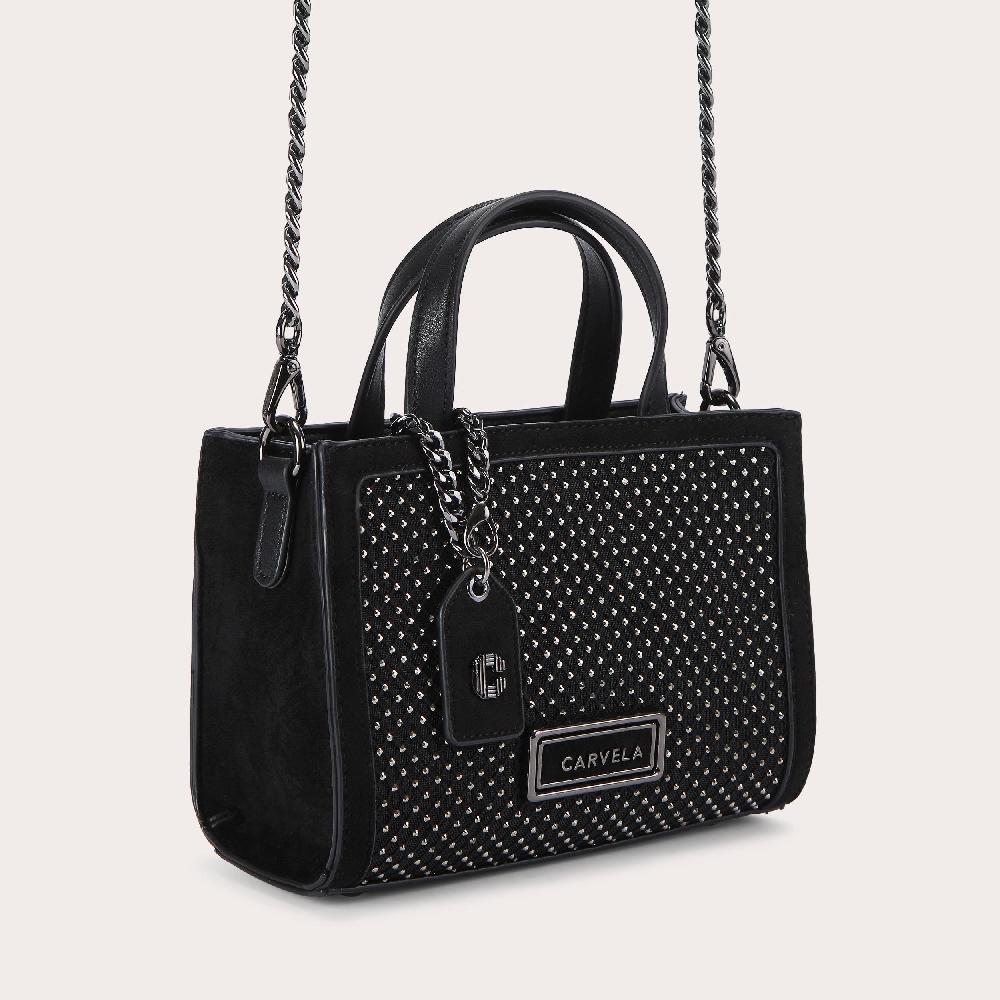 Carvela HOTSOX MINI TOTE Black Crystal Tote Bag By CARVELA