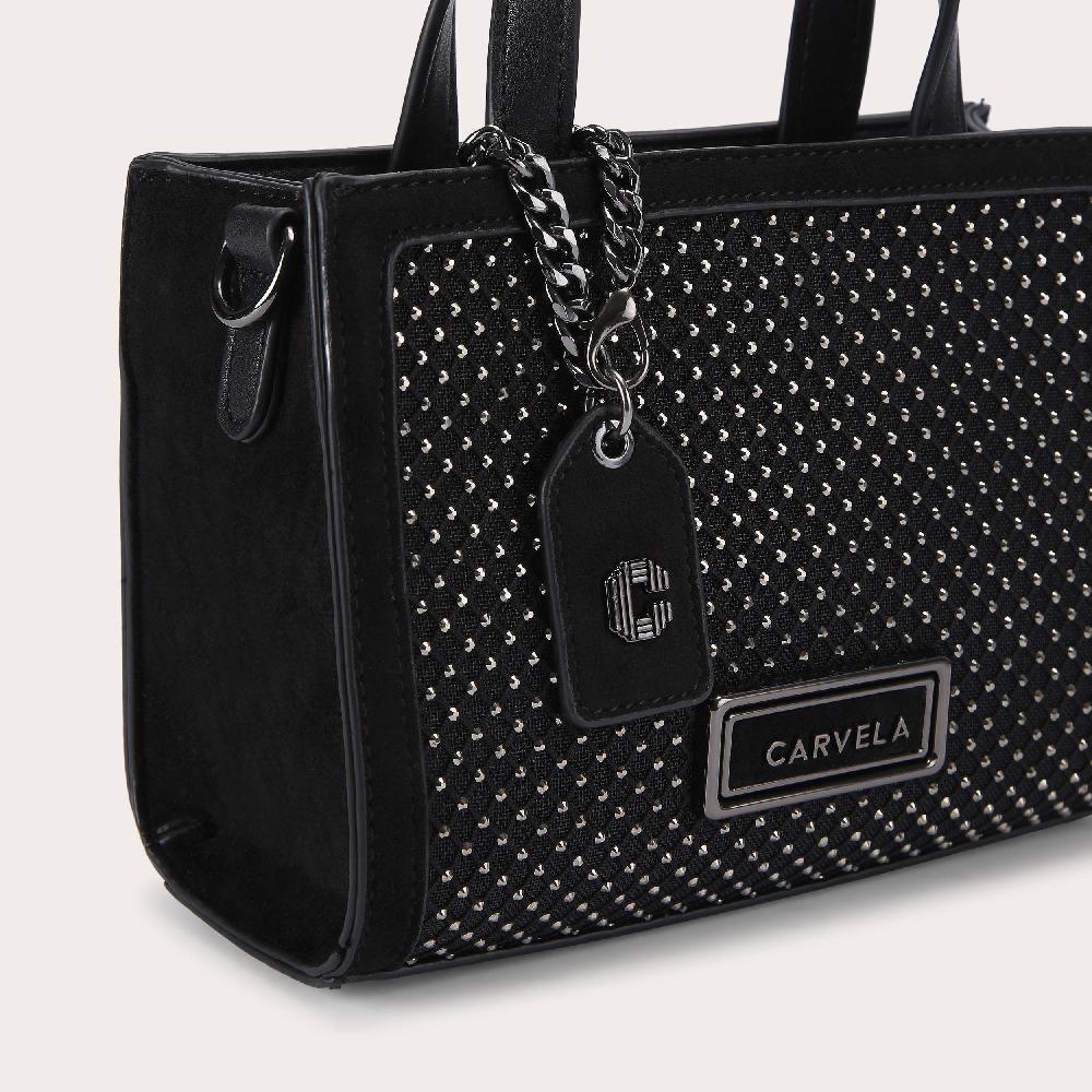 Carvela HOTSOX MINI TOTE Black Crystal Tote Bag By CARVELA