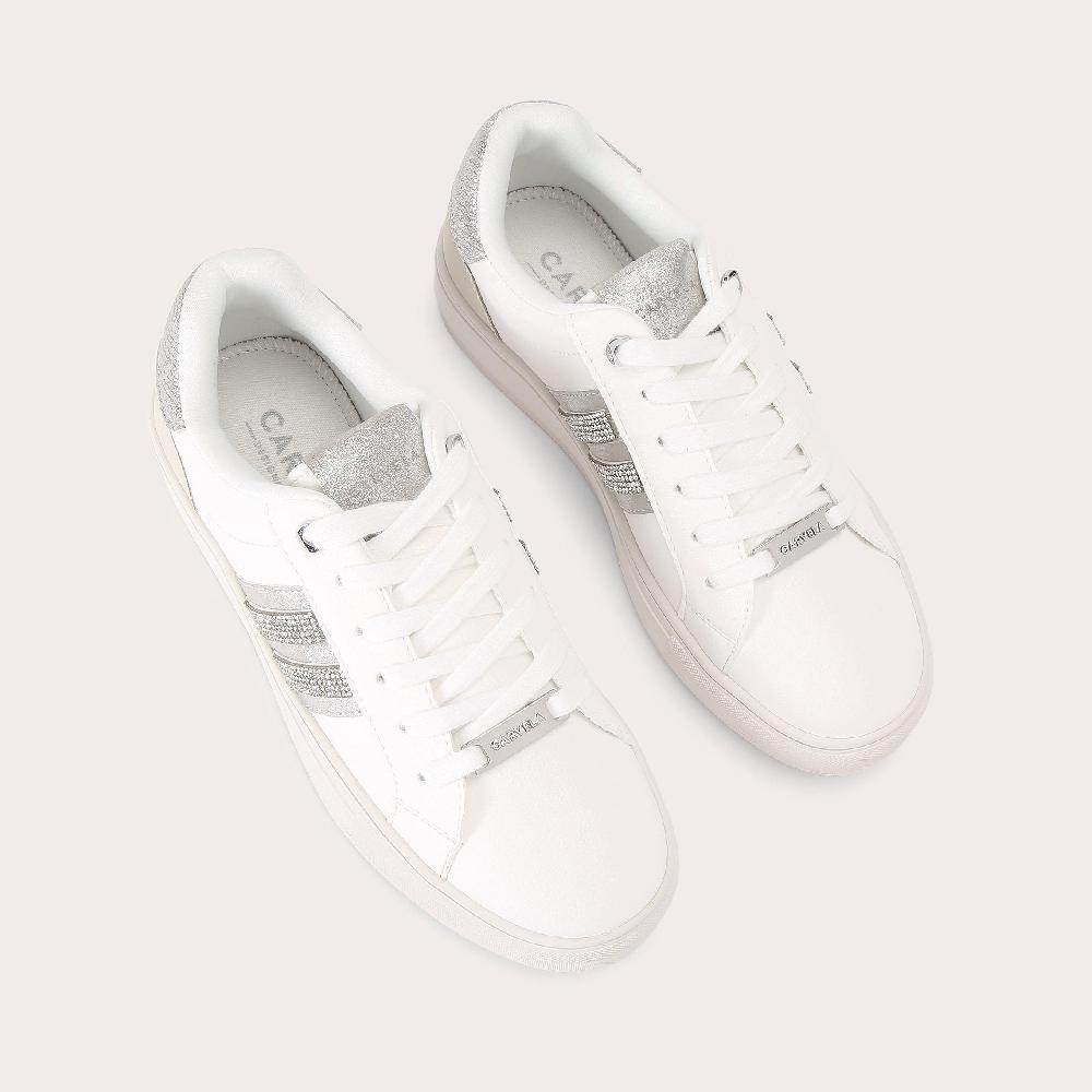 Carvela ICONA SNEAKER White Crystal Lace Up Sneaker By CARVELA