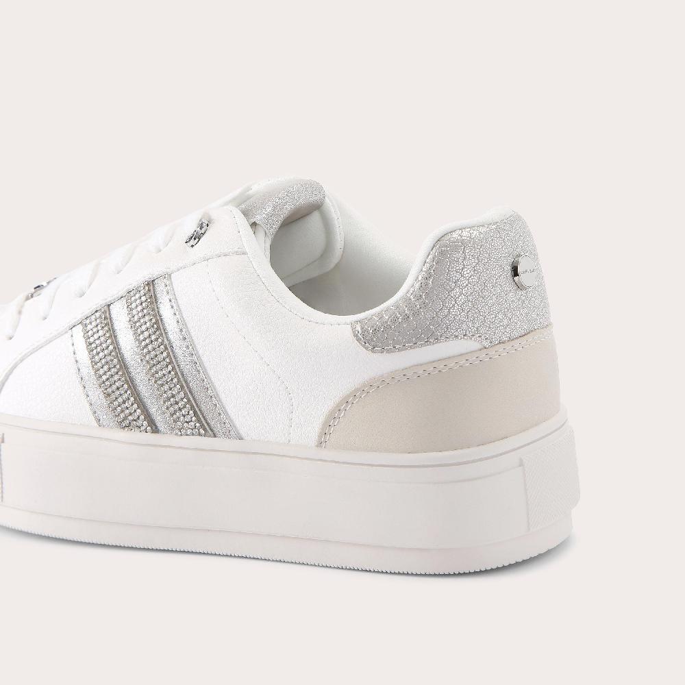 Carvela ICONA SNEAKER White Crystal Lace Up Sneaker By CARVELA