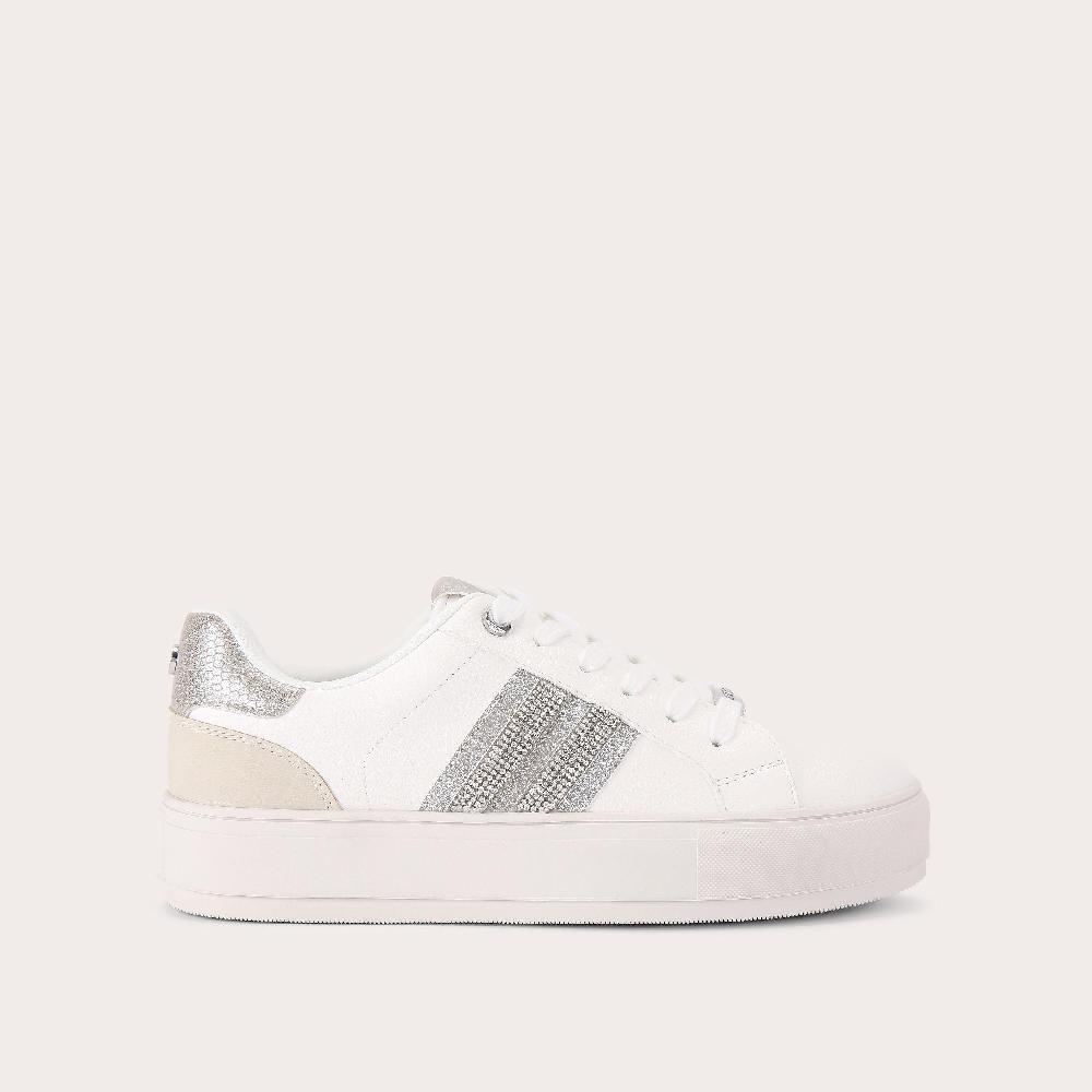 carvela ICONA SNEAKER White Crystal Lace Up Sneaker by CARVELA