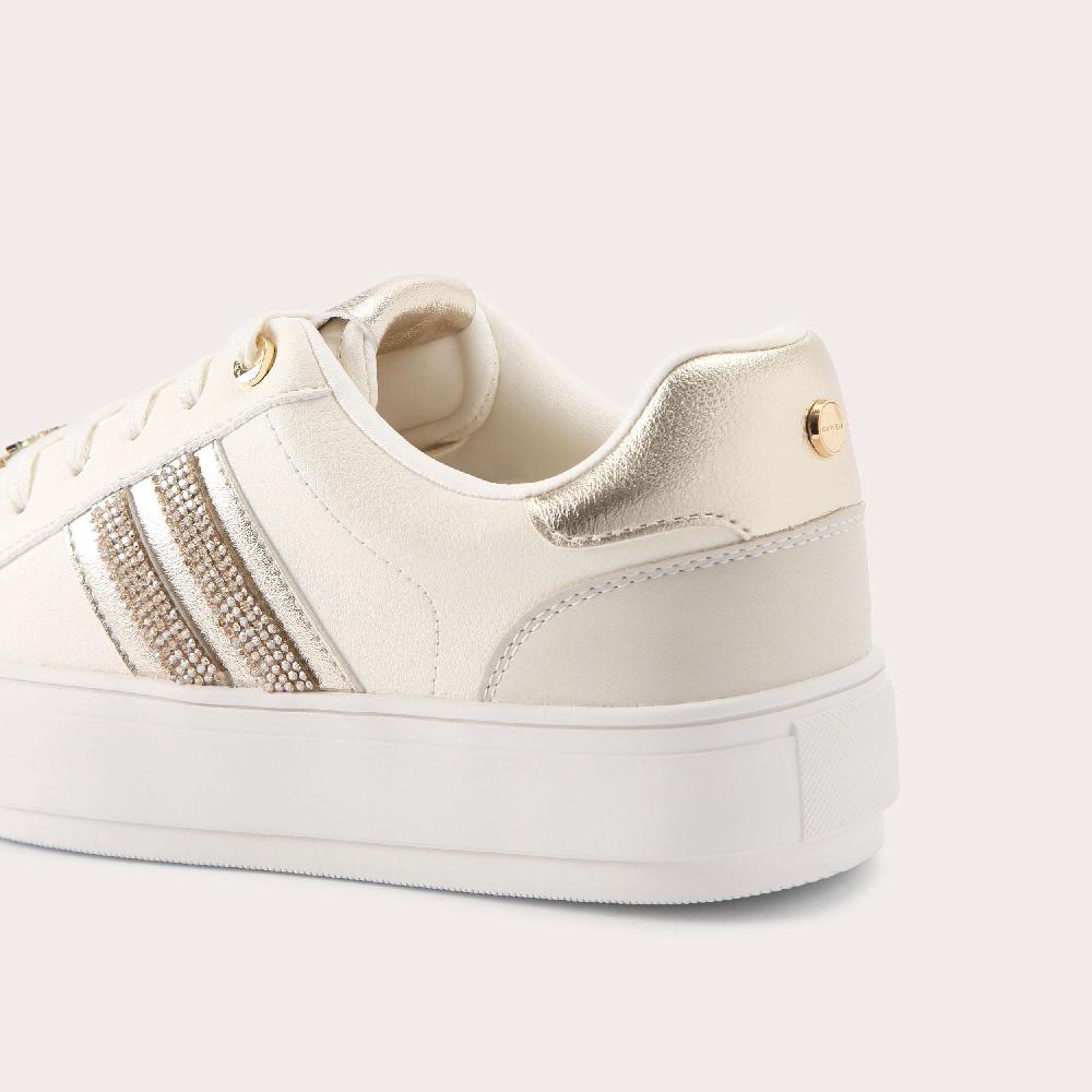 Carvela ICONA SNEAKER White Gold Trainers By CARVELA
