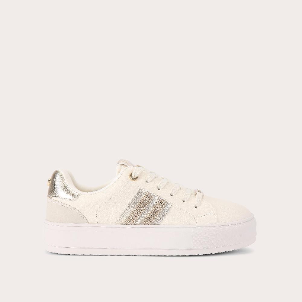 carvela ICONA SNEAKER White Gold Trainers by CARVELA