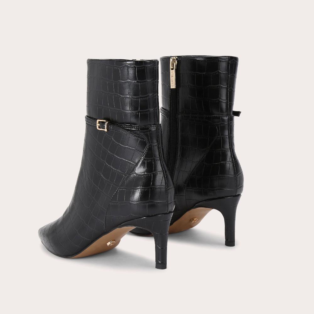 Carvela IMPRESS ANKLE Black Croc Ankle Boot By CARVELA