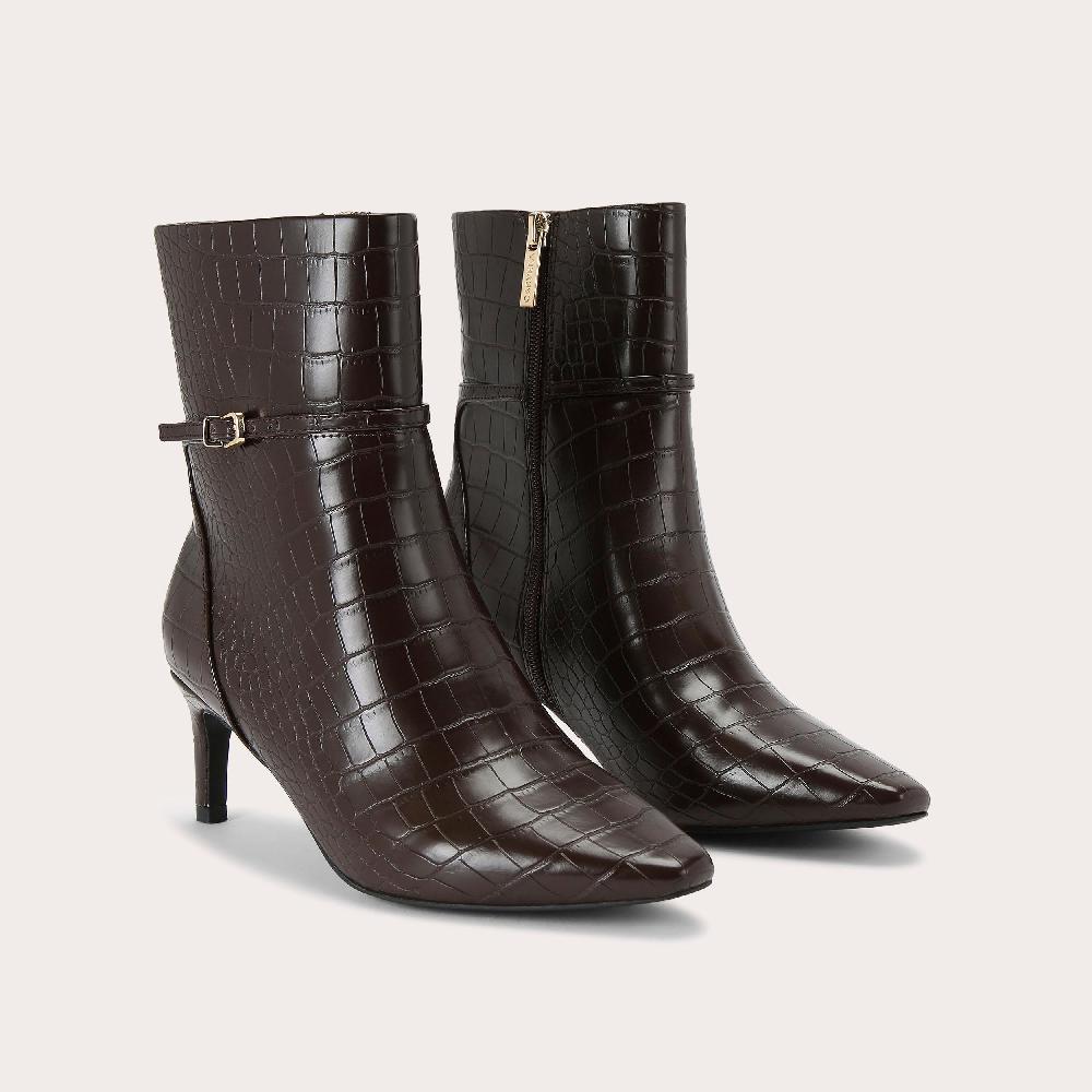Carvela IMPRESS ANKLE Brown Croc Ankle Boot By CARVELA