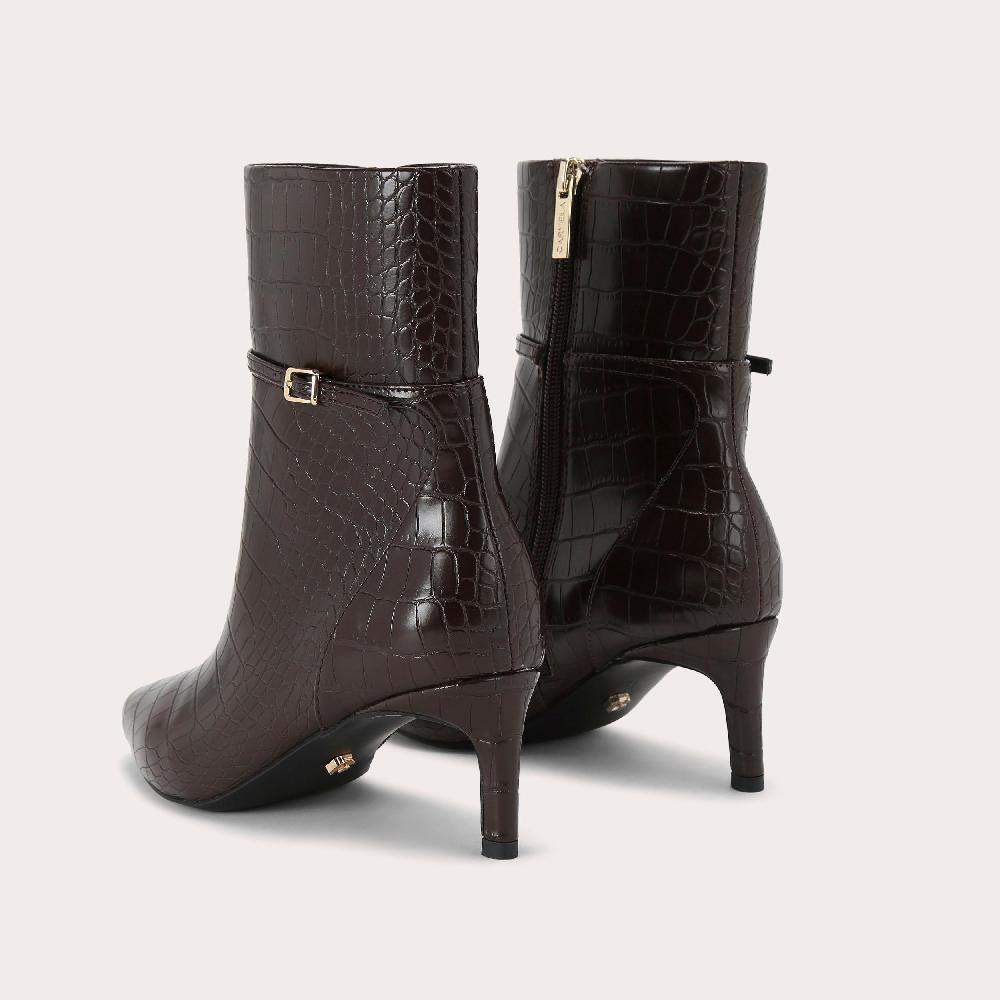 Carvela IMPRESS ANKLE Brown Croc Ankle Boot By CARVELA