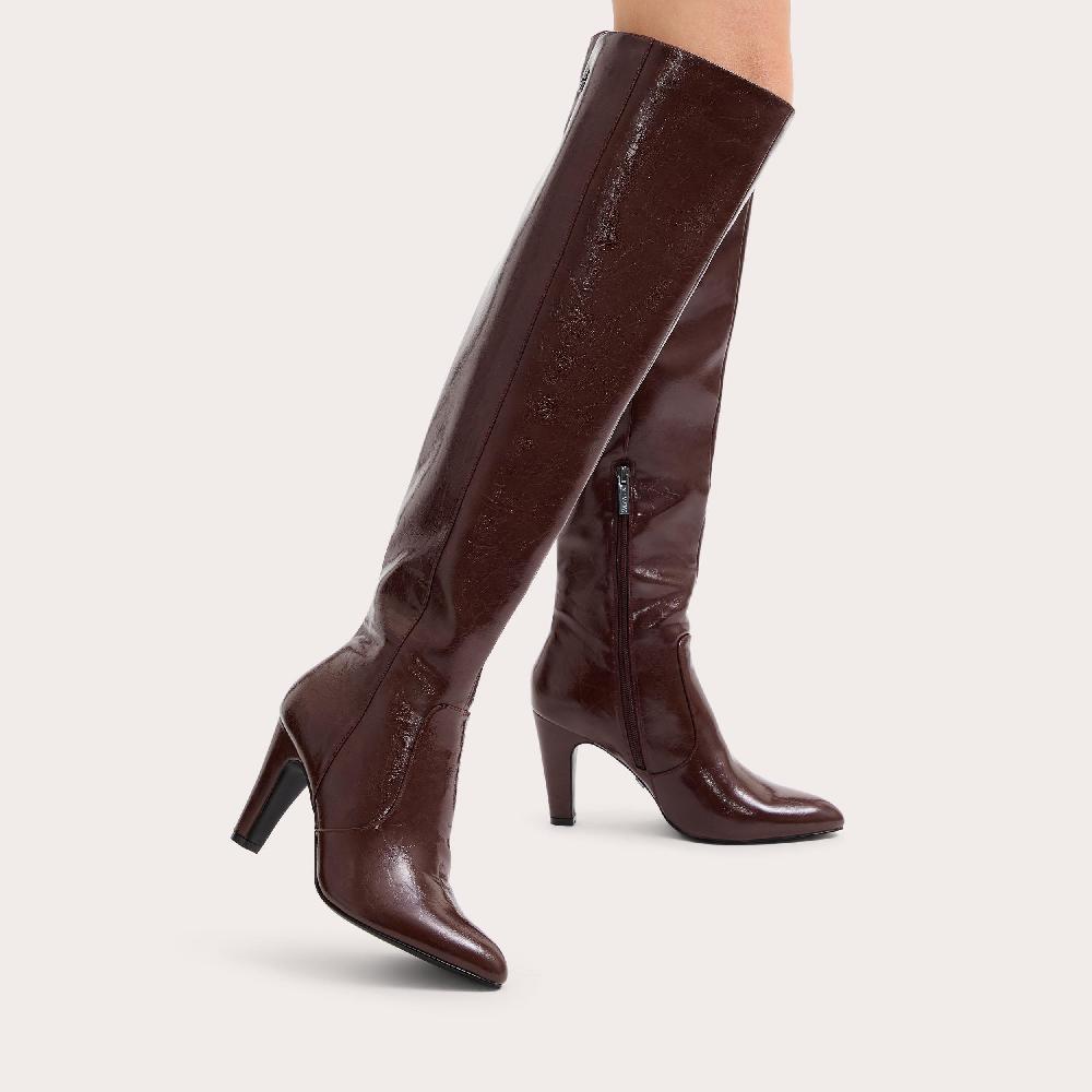 Carvela INFINATE OTK Dark Brown Patent Boot By CARVELA