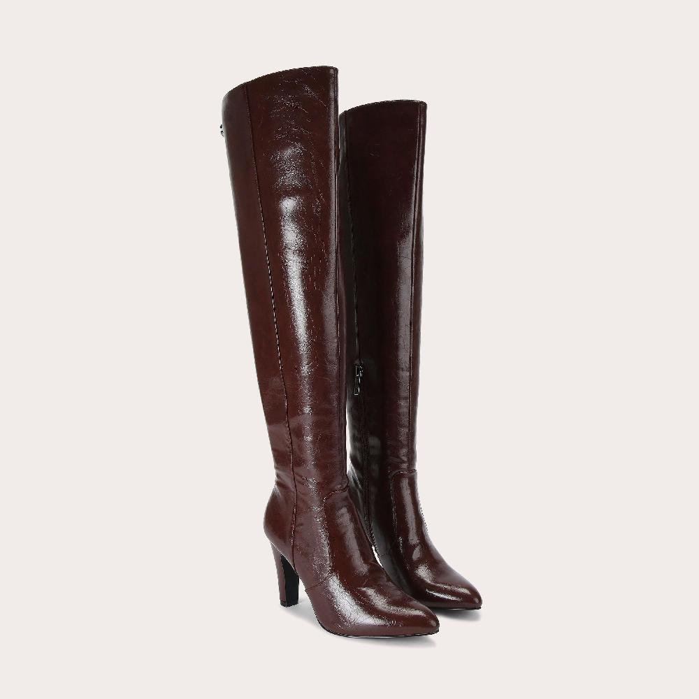 Carvela INFINATE OTK Dark Brown Patent Boot By CARVELA
