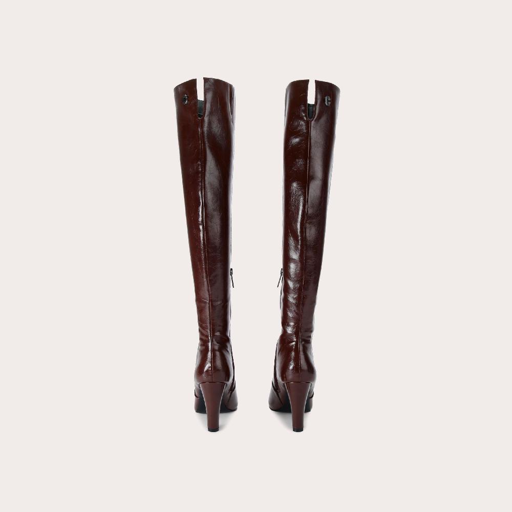 Carvela INFINATE OTK Dark Brown Patent Boot By CARVELA