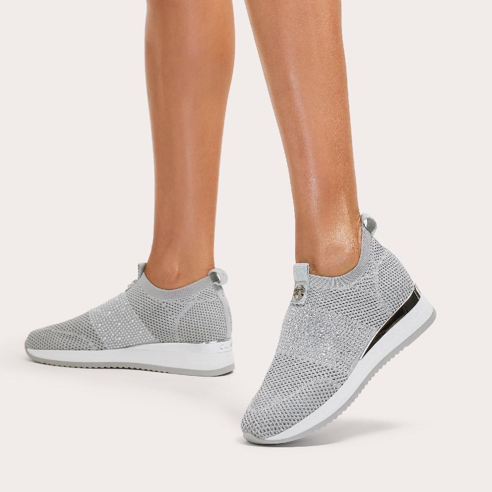 Carvela JANEIRO 2 Silver Knitted Trainer By CARVELA