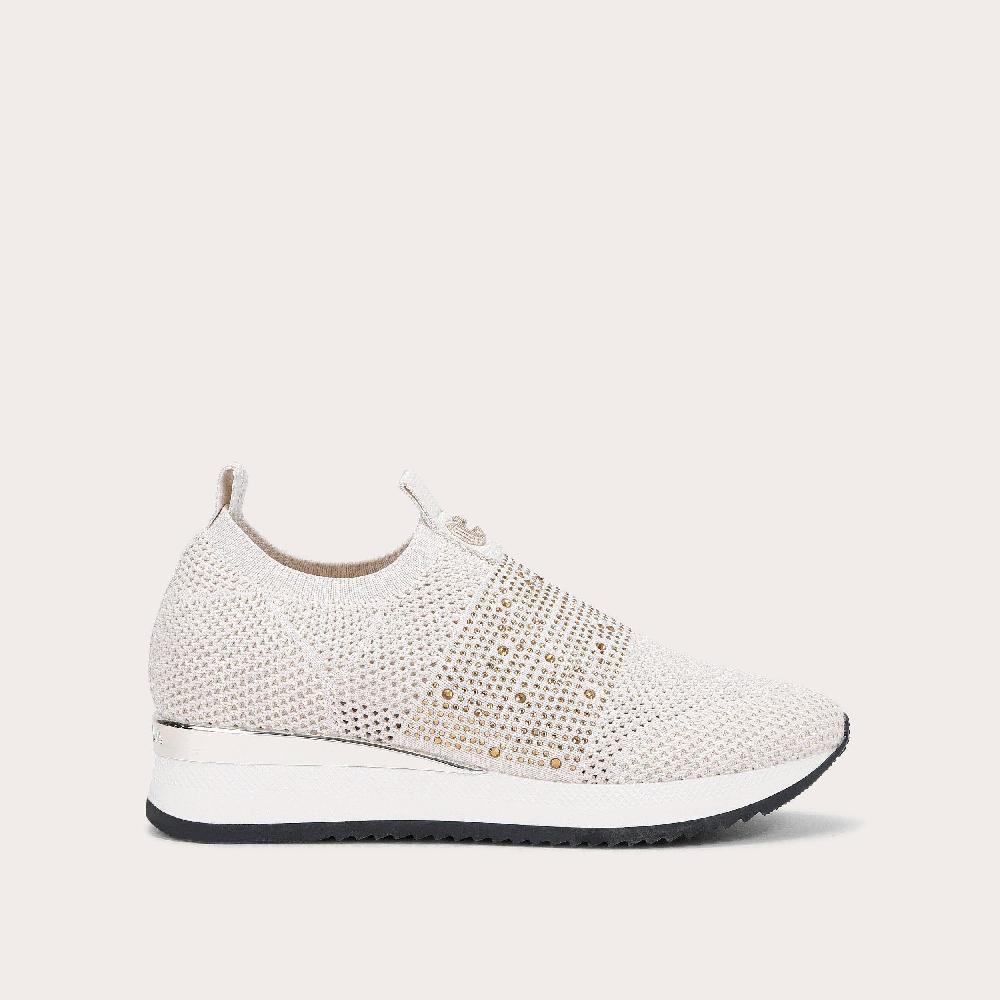 carvela JANEIRO Bone Knitted Slip On Jewelled Trainers by CARVELA