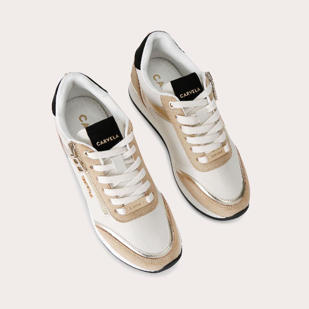 Carvela JANEIRO ZIP RUNNER Blush Lace Up Trainer By CARVELA