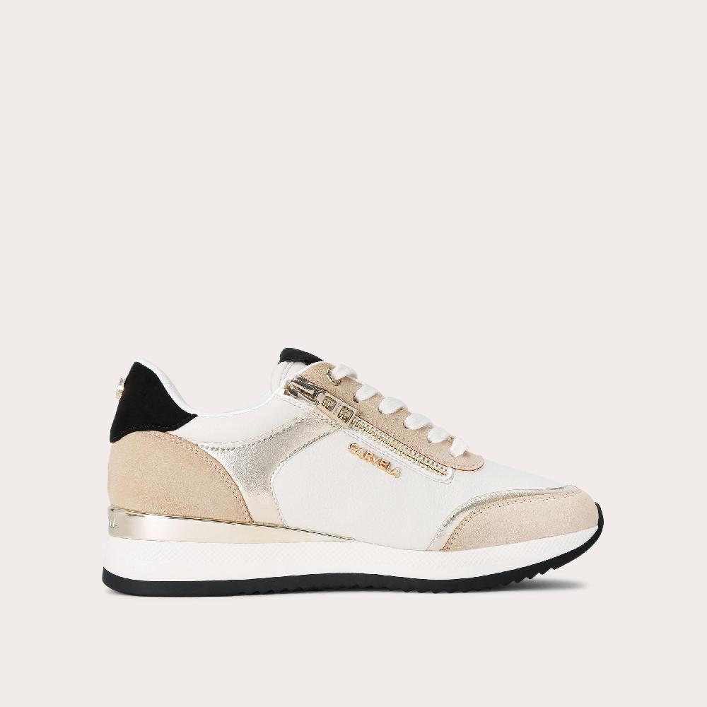 carvela JANEIRO ZIP RUNNER Blush Lace Up Trainer by CARVELA
