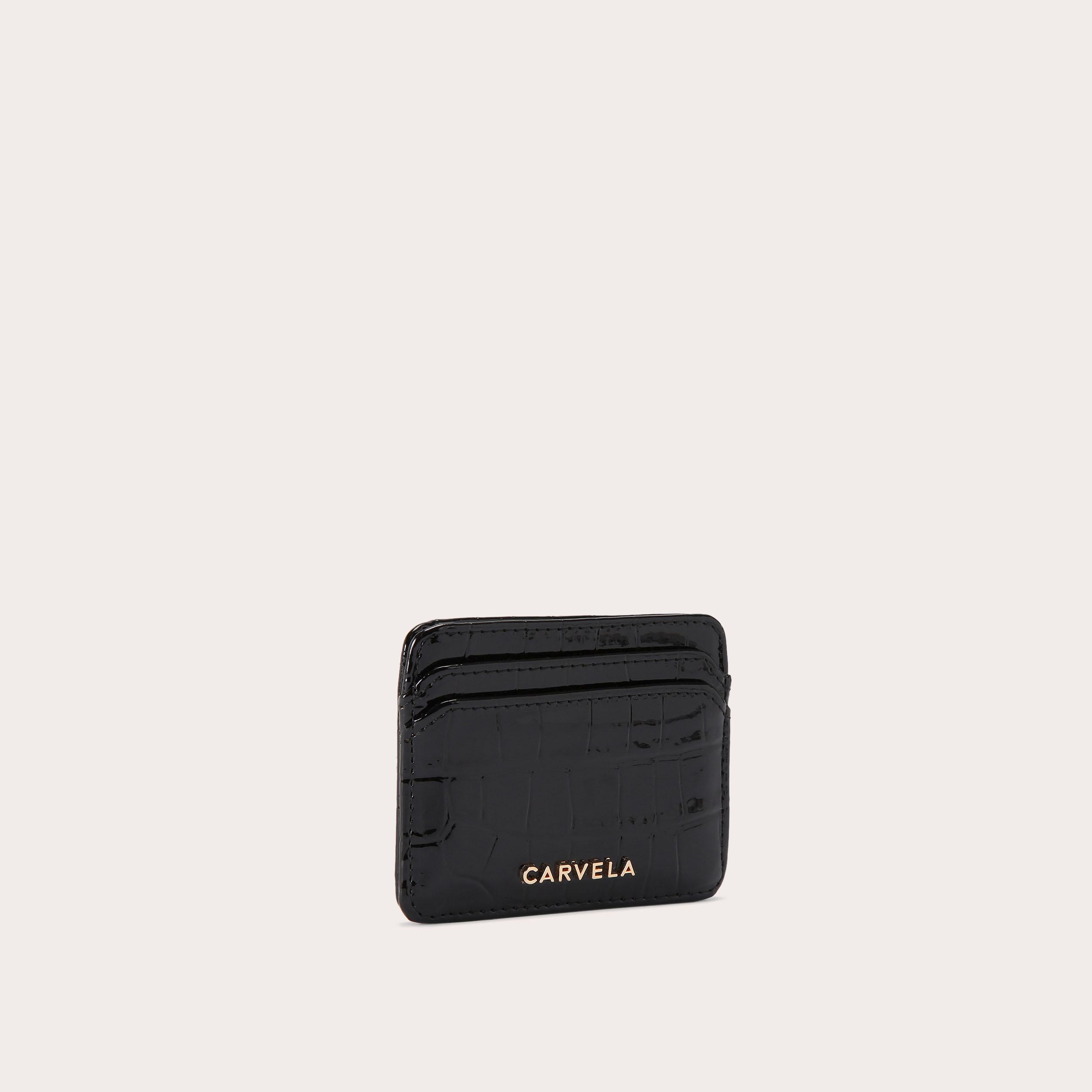 Carvela JESSICA CARD HOLDER Black Croc Embossed Card Holder By CARVELA
