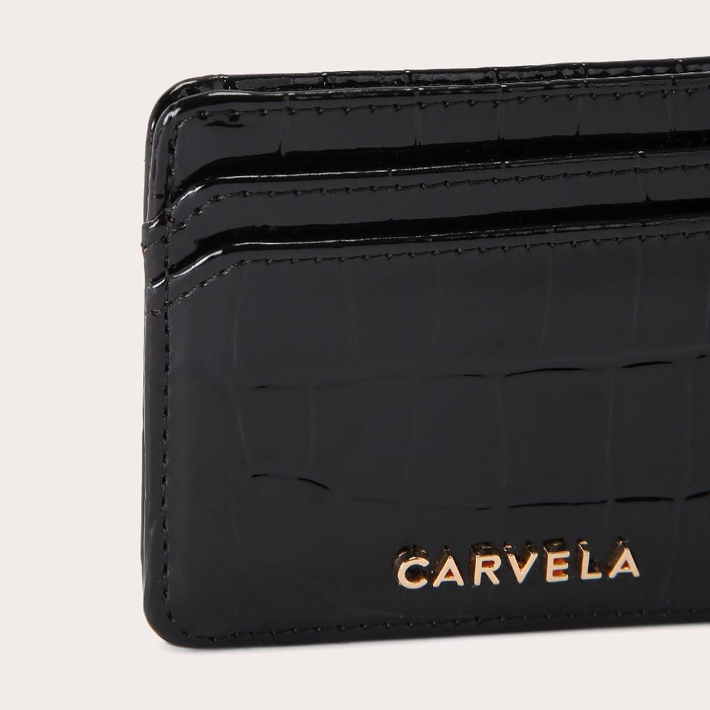 Carvela JESSICA CARD HOLDER Black Croc Embossed Card Holder By CARVELA