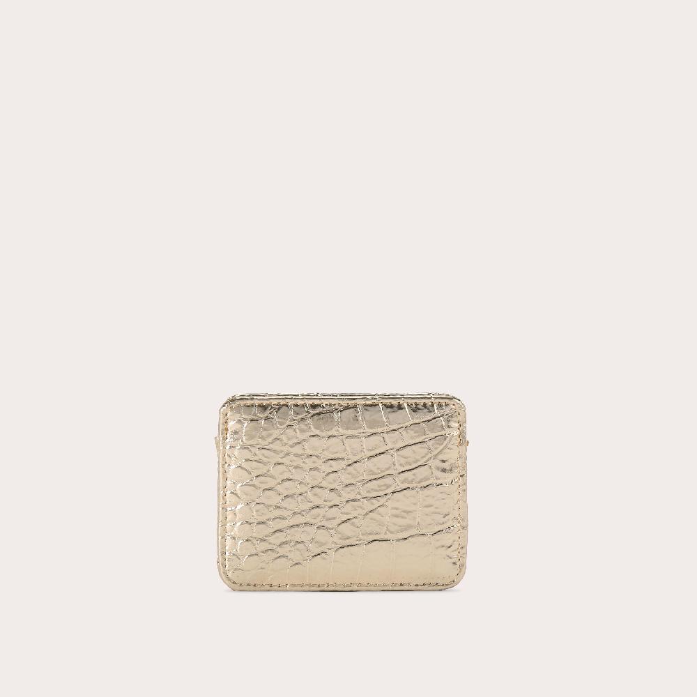 Carvela JESSICA CARD HOLDER Gold Croc Embossed Card Holder By CARVELA
