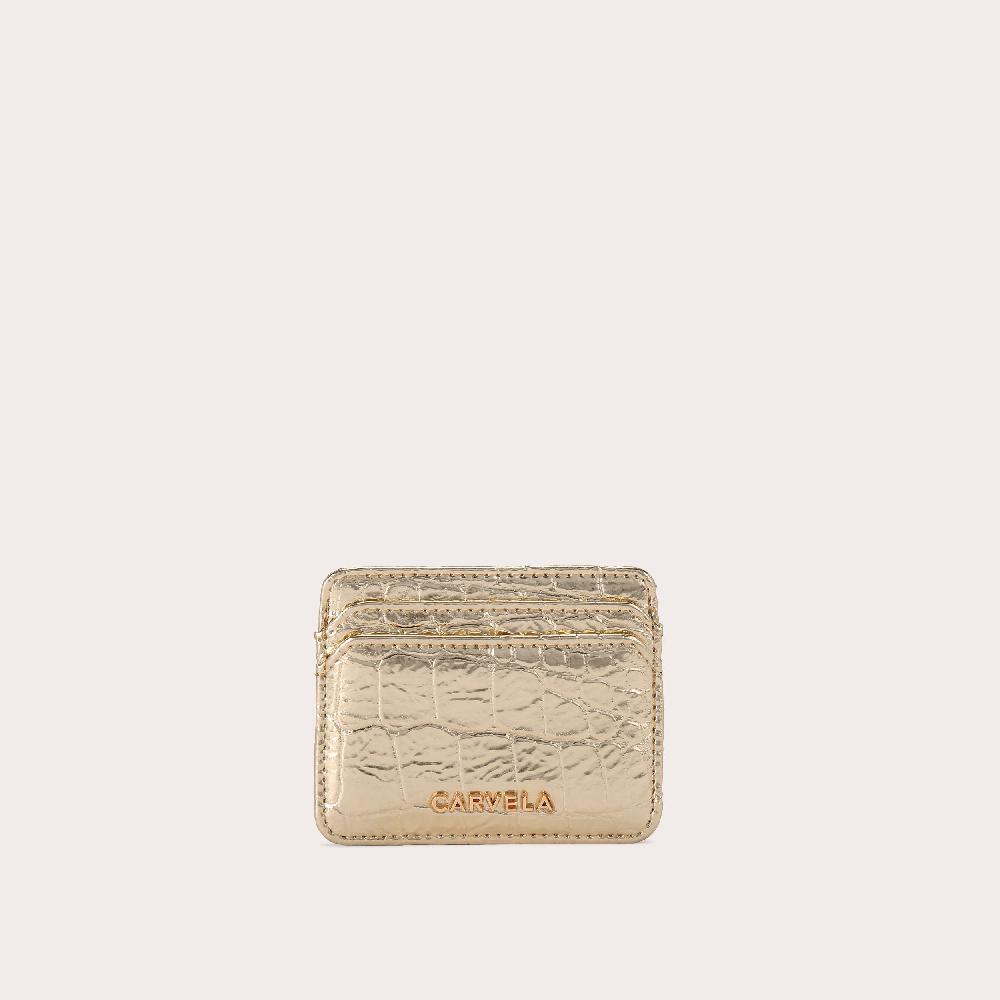 carvela JESSICA CARD HOLDER Gold Croc Embossed Card Holder by CARVELA