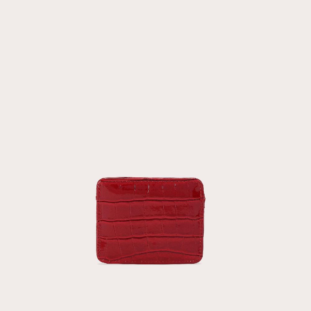 Carvela JESSICA CARD HOLDER Red Croc Embossed Card Holder By CARVELA
