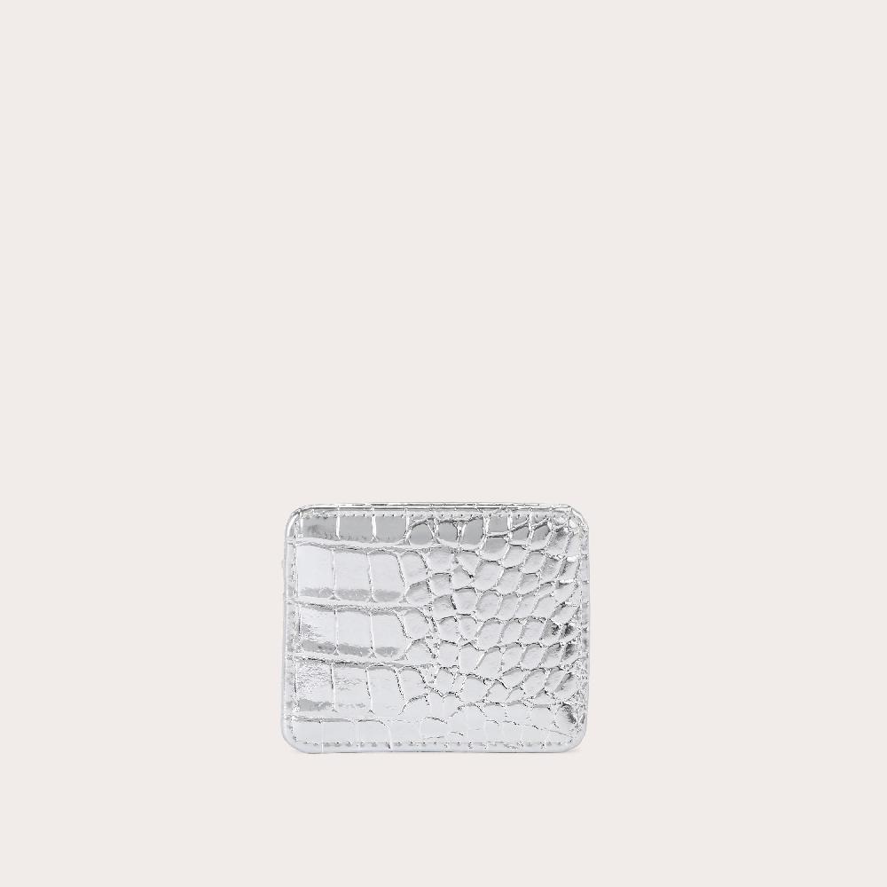 Carvela JESSICA CARD HOLDER Silver Croc Printed Card Holder By CARVELA