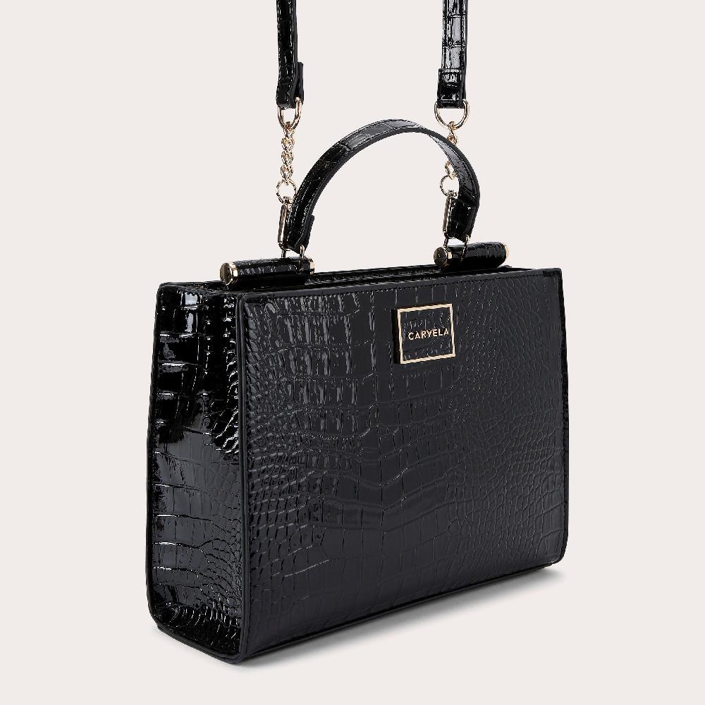 Carvela JESSICA MIDI TOTE 2 Black Croc Print Tote Bag By CARVELA