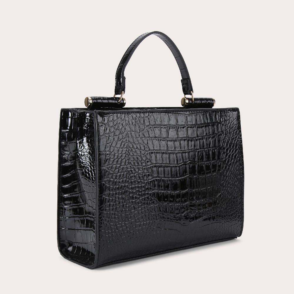 Carvela JESSICA MIDI TOTE 2 Black Croc Print Tote Bag By CARVELA