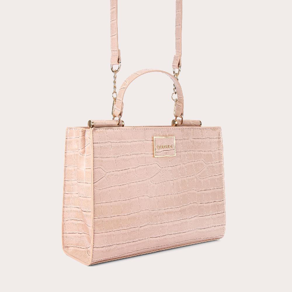 Carvela JESSICA MIDI TOTE 2 Blush Croc Tote Bag By CARVELA