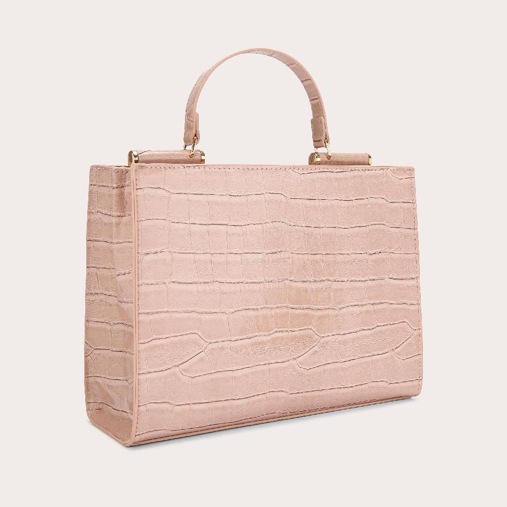 Carvela JESSICA MIDI TOTE 2 Blush Croc Tote Bag By CARVELA