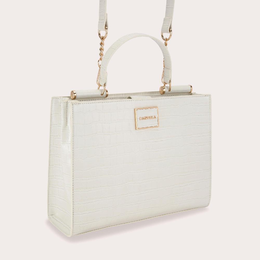 Carvela JESSICA MIDI TOTE 2 Bone Croc Tote Bag By CARVELA