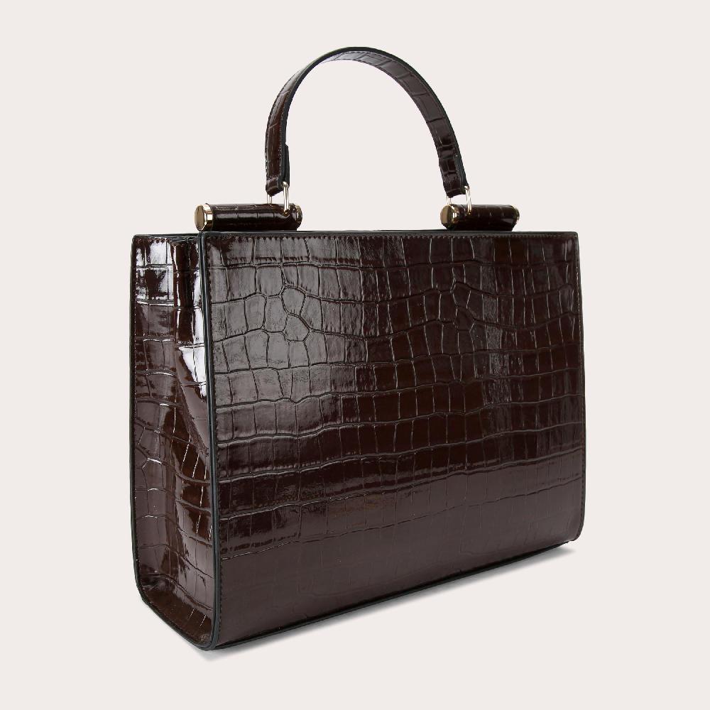 Carvela JESSICA MIDI TOTE 2 Brown Croc Embossed Tote Bag By CARVELA