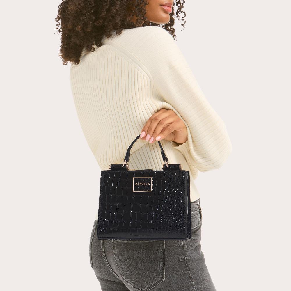 Carvela JESSICA MINI TOTE 2 Black Croc Tote Bag By CARVELA